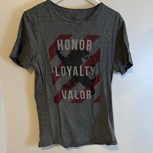 Express Gray T-Shirt with Red Graphic